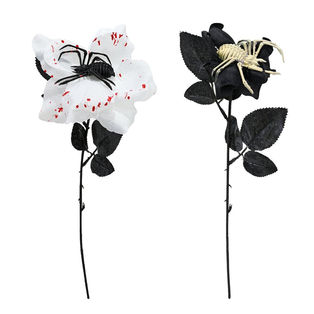 Halloween  Flower With Spider 38cm | Assorted Models