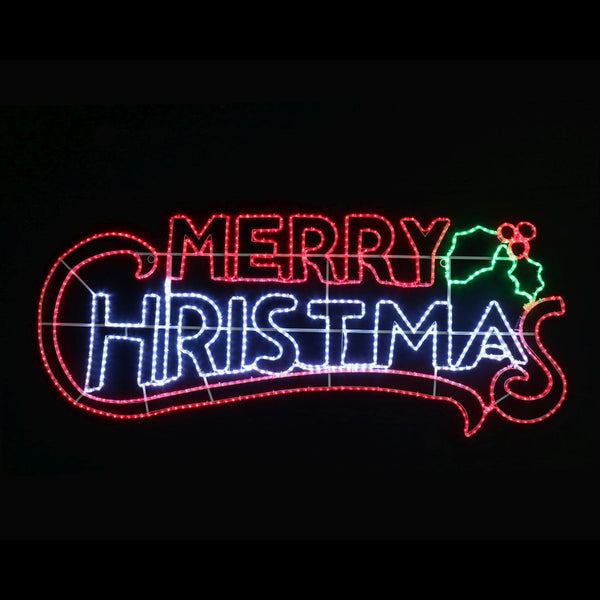 LED Ropelight Merry Christmas Scroll | 203 x 82cm, 36 LEDs Per Metre