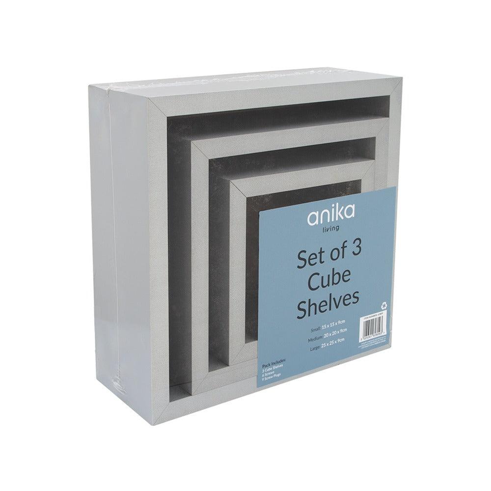 Anika Grey Cube Shelves | Set of 3 - Choice Stores