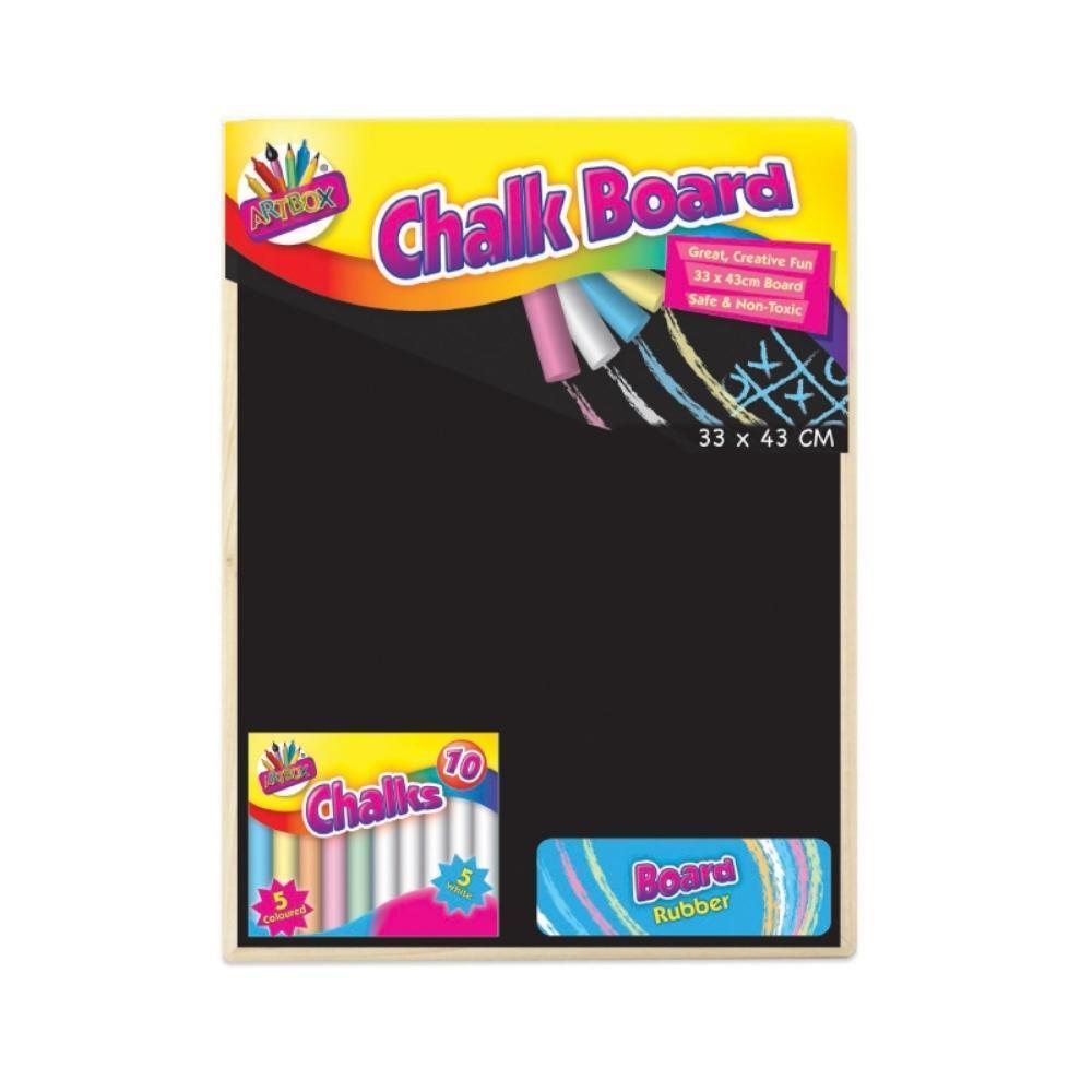 Artbox Jumbo Chalk Board | Includes Chalks &amp; Rubber | 60 x 80cm - Choice Stores