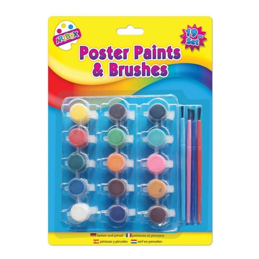 Artbox Poster Paints & Brushes | 19 Piece Set - Choice Stores
