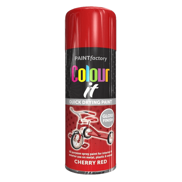 Colour it Quick Drying Spray Paint Cherry Red Gloss Finish | 400ml
