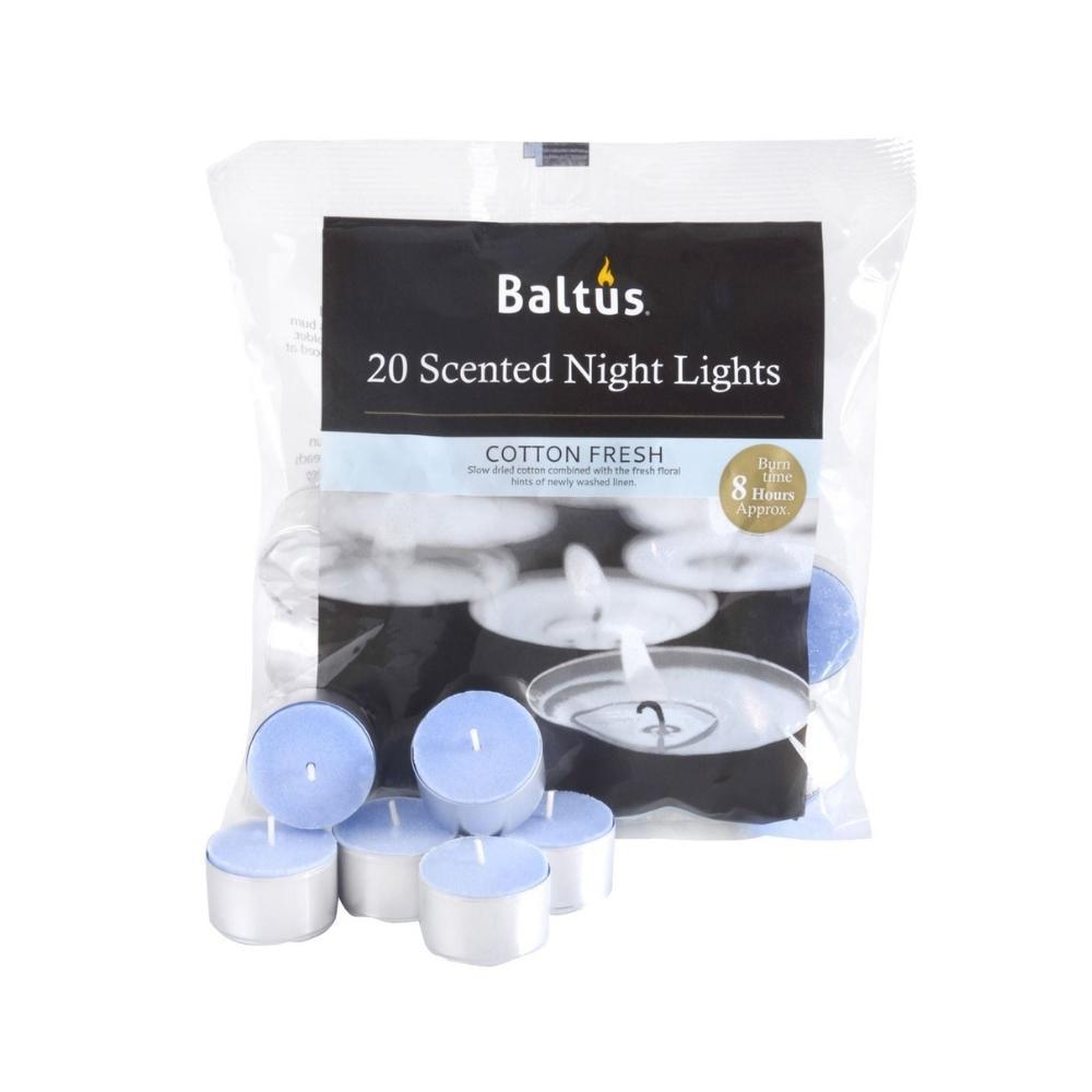 Baltus Night Light Scented Candles | Cotton Fresh | Pack of 20 - Choice Stores