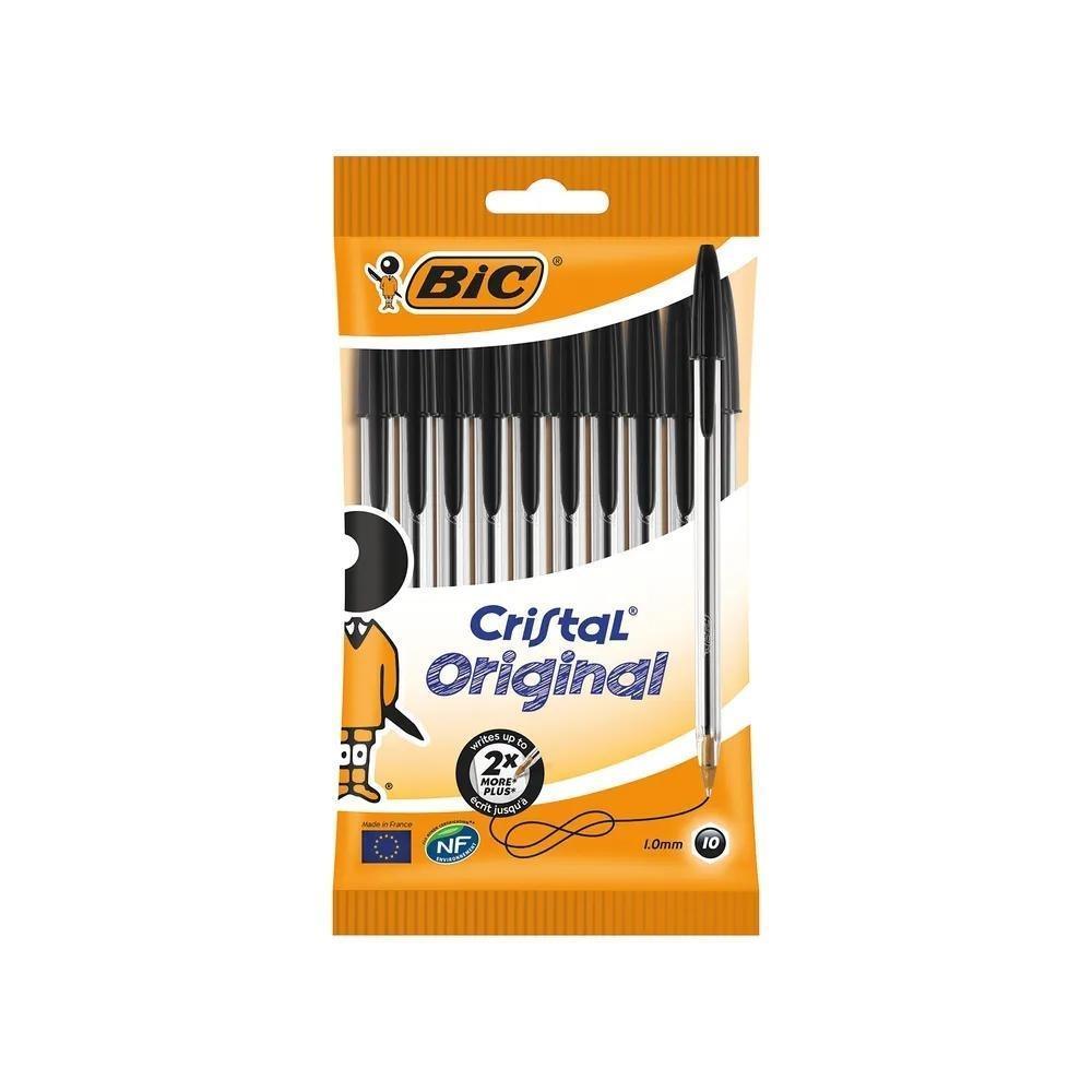 Bic Cristal Ballpoint Pen Medium Black | Pack of 10 - Choice Stores