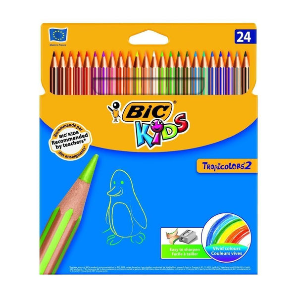 BIC Kids Triangular Coloring Crayons, Assorted Colors - 2 Packs of 10  Wrap-Free Crayons 