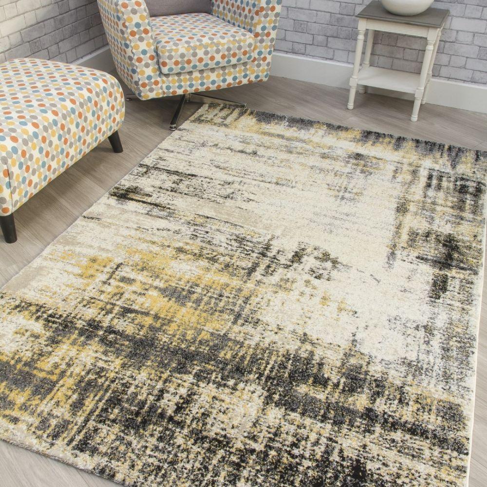 Callisto Accents Yellow Rug | Abstract Modern Motives - Choice Stores