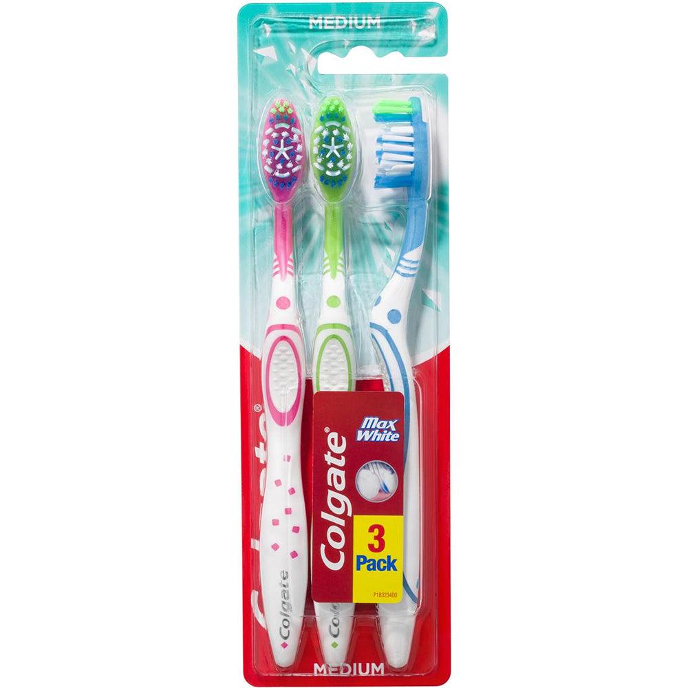 Colgate Max White Medium Toothbrush | Pack of 3 - Choice Stores