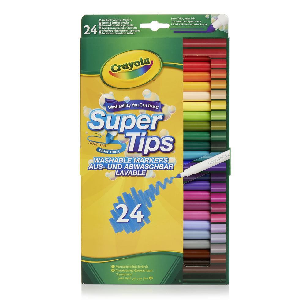 Crayola SuperTips Washable Felt Tip Colouring Markers | 24 Pack - Choice Stores