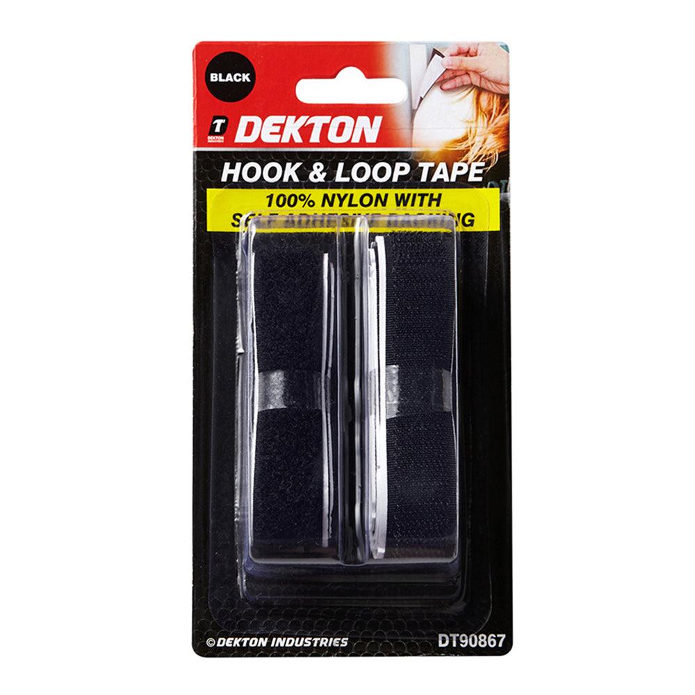 Dekton Black 20 mm x 1 m Hook &amp; Loop | 100% Nylon With Backing Glue - Choice Stores