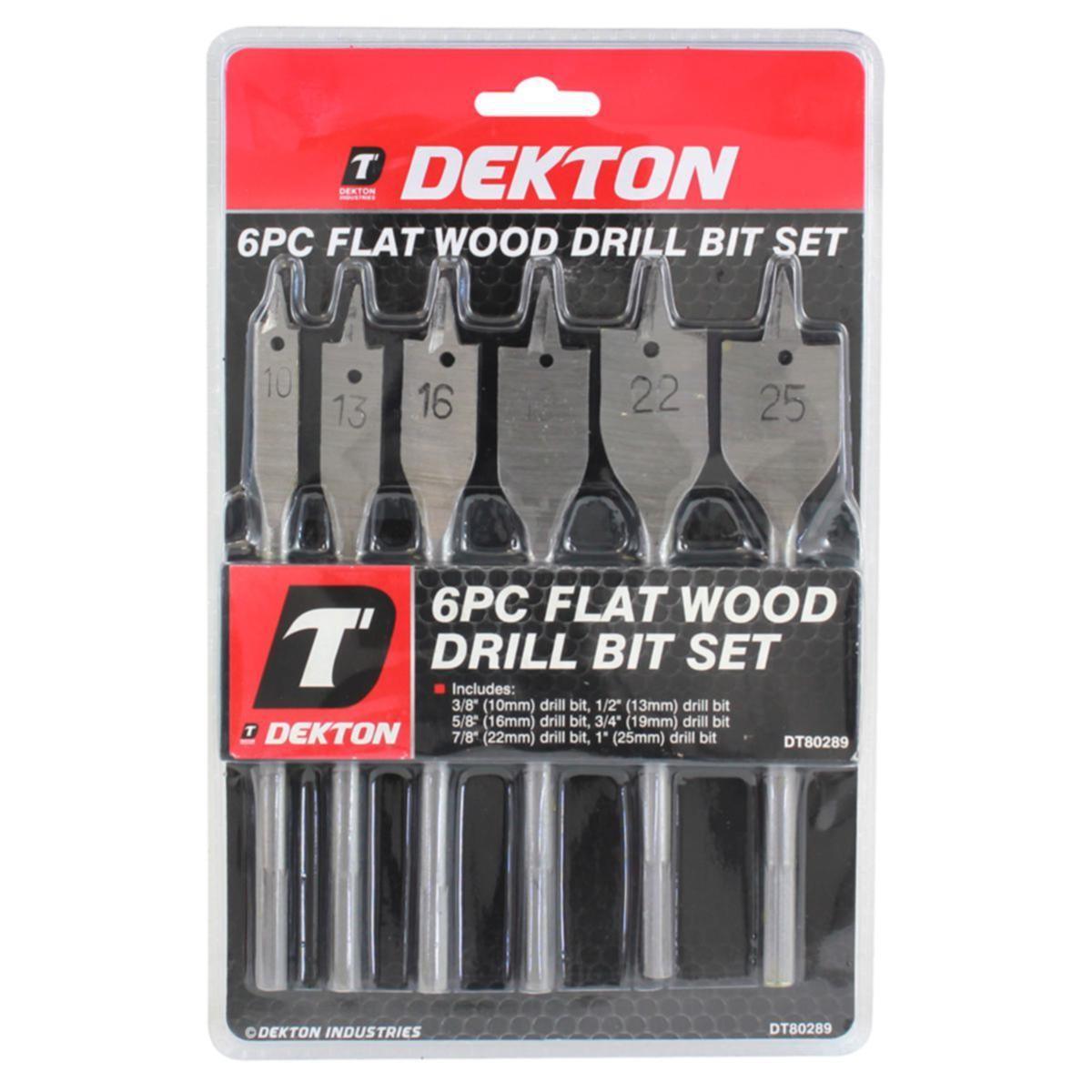 Dekton Flat Wood Drill Bit Set | 6 Piece - Choice Stores