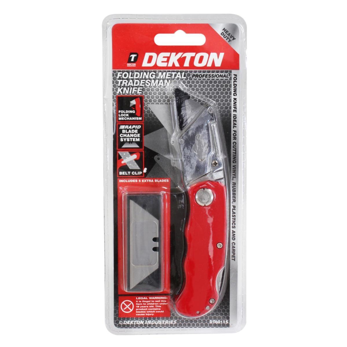Dekton Folding Metal Tradesman Knife | 5 Blade - Choice Stores