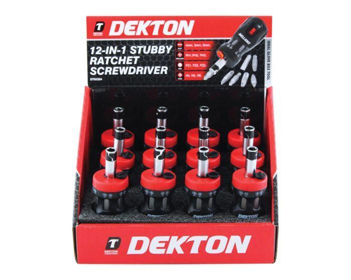 Dekton | 12-In-1 Stubby Ratchet Screwdriver DT65204 - Choice Stores