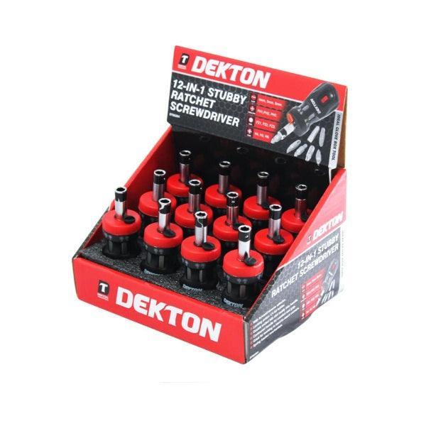 Dekton | 12-In-1 Stubby Ratchet Screwdriver DT65204 - Choice Stores