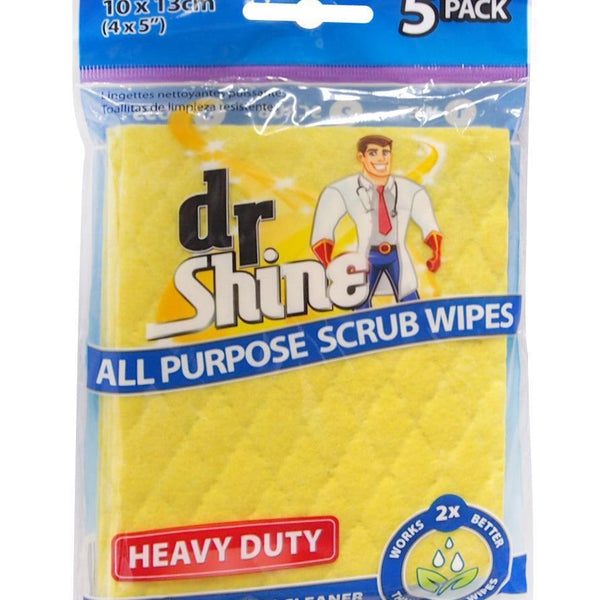 Dr. Shine All Purpose Scrub Wipes | Pack of 4 | 10cm x 13cm | Heavy Duty - Choice Stores