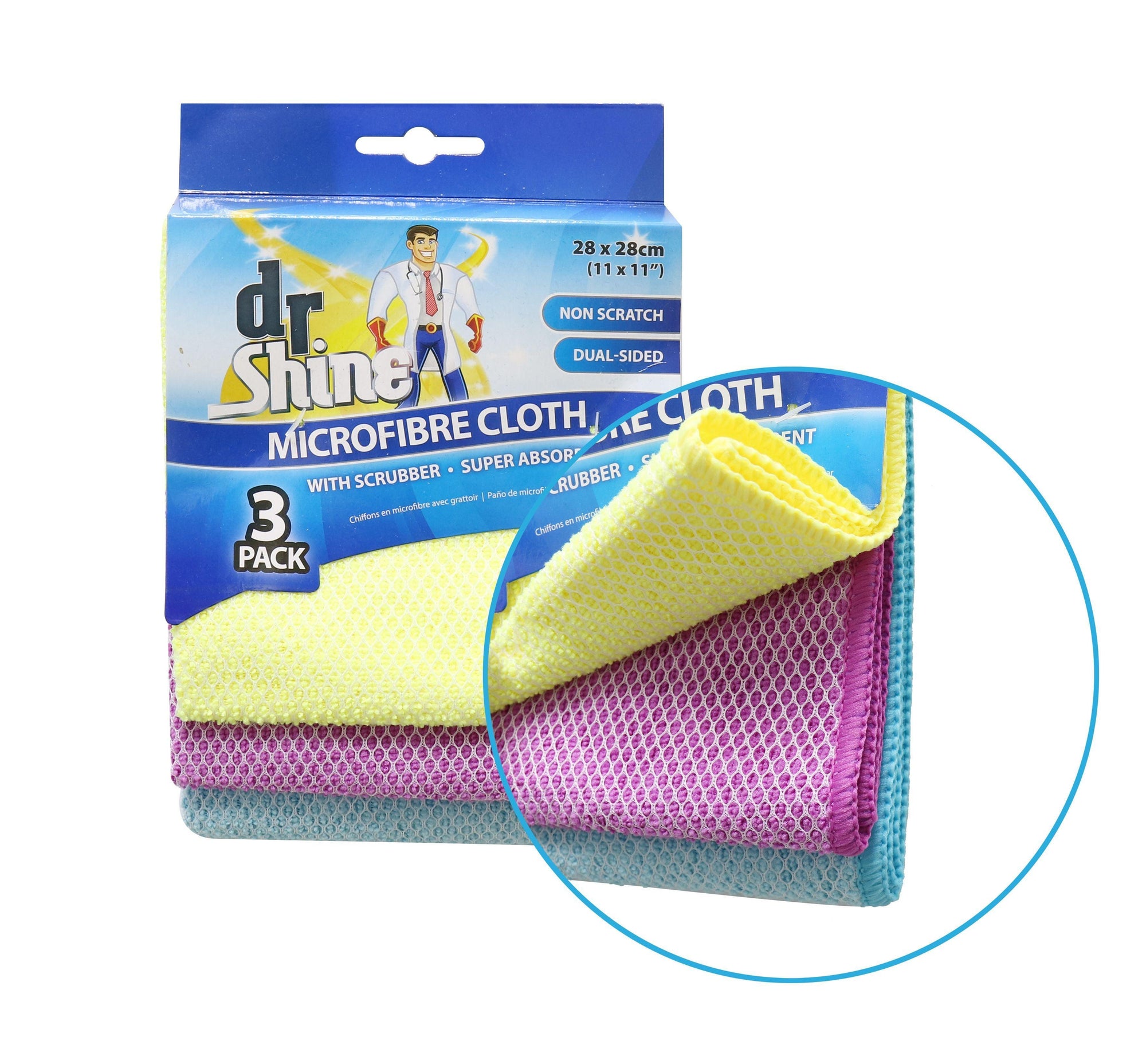 Dr Shine Microfibre Cloth | Pack of 3 | 28 x 28cm - Choice Stores