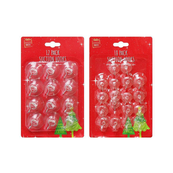 Festive Magic Clear Suction Cup Hooks | Assorted Sizes - Choice Stores