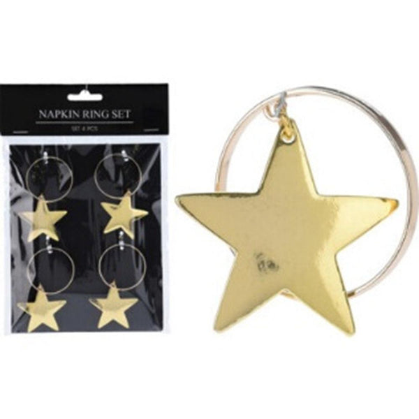 Gold Star Napkin Rings Pack of 4 Choice Stores
