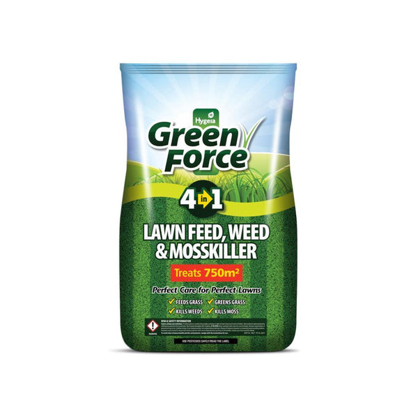Hygeia GreenForce 4 in 1 Lawn Feed, Weed & Mosskiller | 15kg - Choice Stores