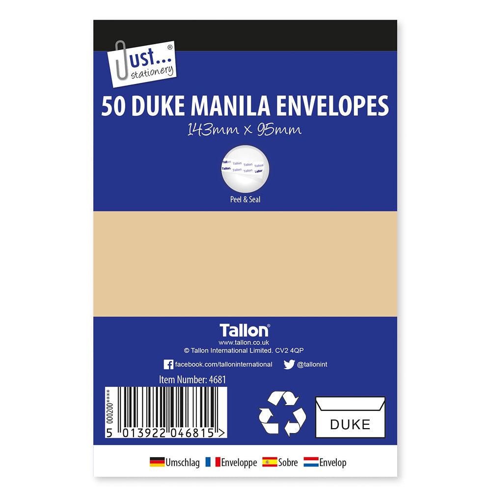 Just Stationery Duke Manila Envelopes Peel & Seal | Pack of 50 - Choice Stores