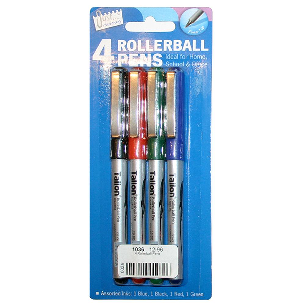 Just Stationery Roller Ball Pen Assorted Colours | Pack of 3 - Choice Stores