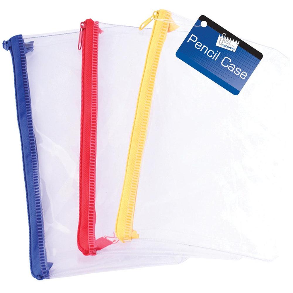 Just Stationery Small Clear Exam Pencil Case | Perfect for Organising School Supplies - Choice Stores