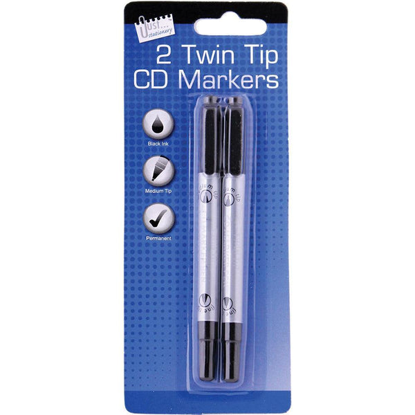 Just Stationery Twin Tip CD Markers | Pack of 2 - Choice Stores