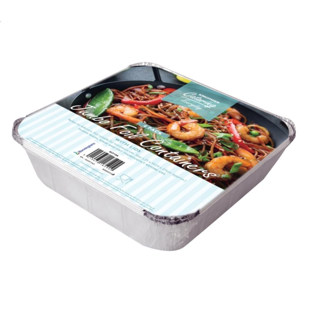 Kingfisher Catering Large Foil Containers With Lids | 4 Pack - Choice Stores