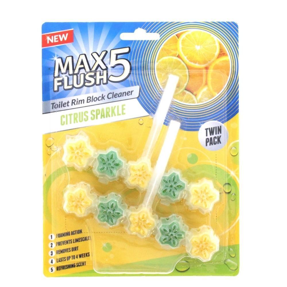 Max Flush 5 Toilet Block Citrus Sparkle | Twin Pack - Choice Stores
