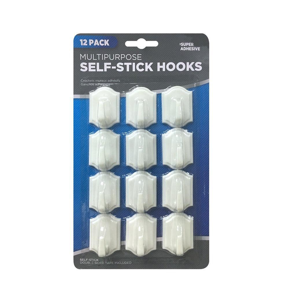 Multipurpose Self-Stick Hooks 4cm White | Pack 12 - Choice Stores