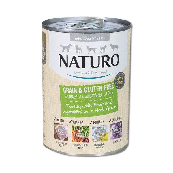 Naturo Adult Dog Grain & Gluten Free Turkey in Herb Gravy 390g