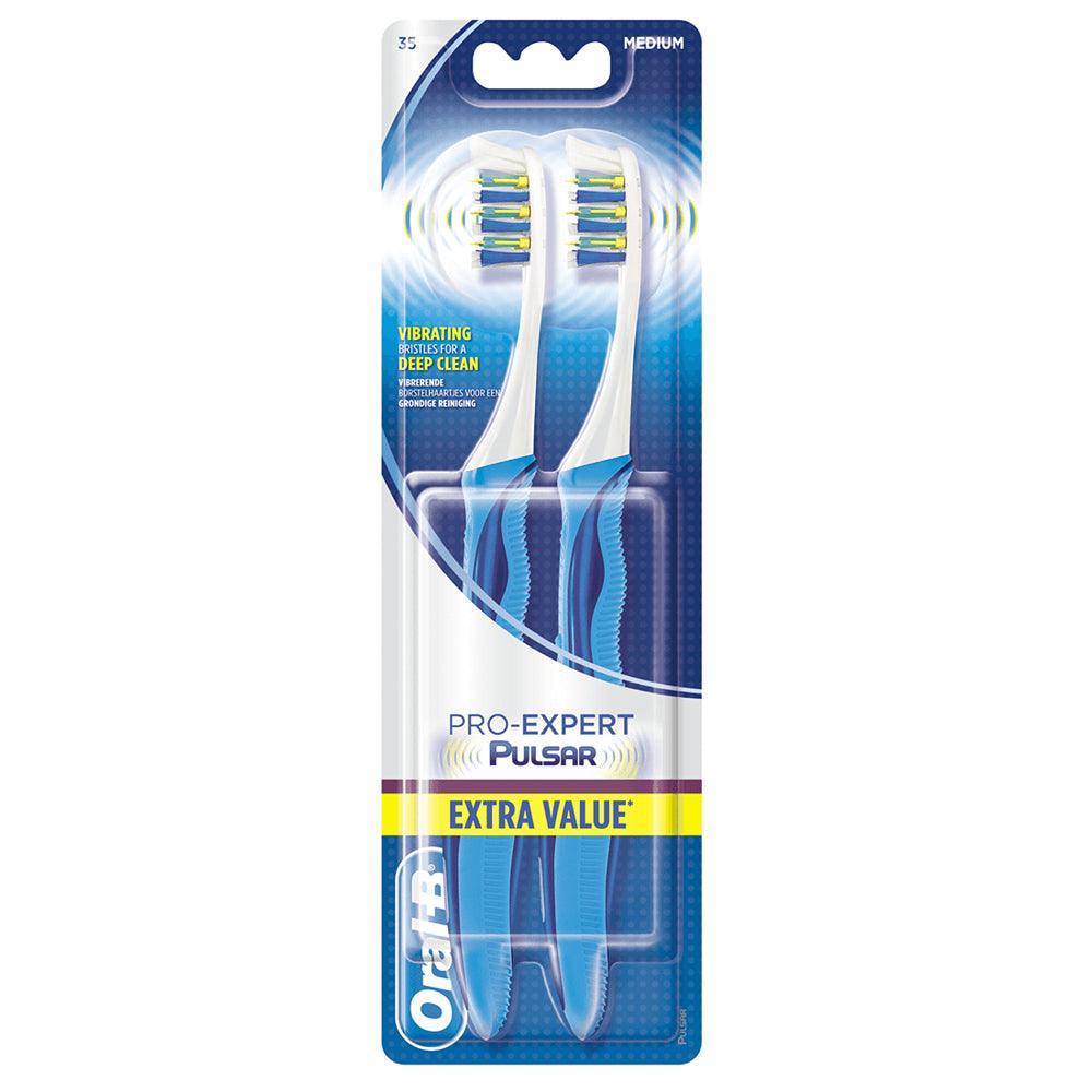 Oral B Pro-Expert Pulsar Toothbrush with Battery Power | Pack of 2 - Choice Stores