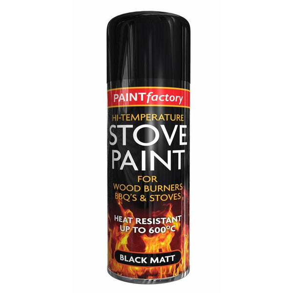 Paint Factory High Temperature Stove Paint Black Matt | 400ml - Choice Stores
