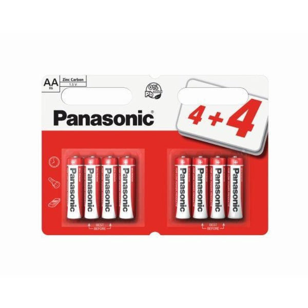Panasonic Zinc Carbon AA 4+4 Free Batteries | 8 Pack - Choice Stores