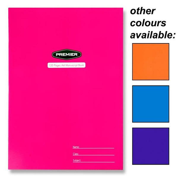 Premto A4 Manuscript Book with Ruled Margin | 120 Page | Assorted Pastel - Choice Stores