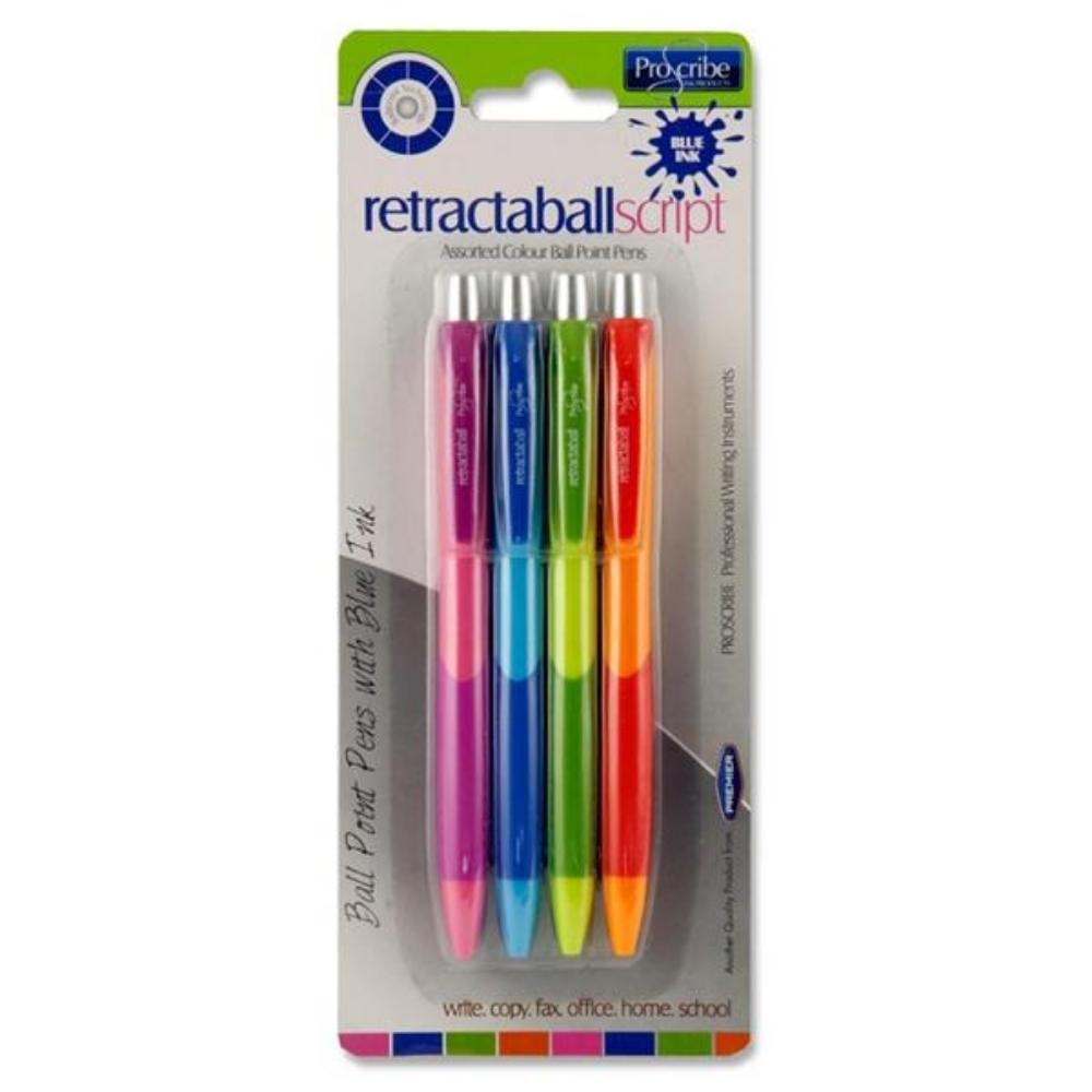 Proscribe Neon Ballpoint Pens Blue Ink | 4 Pack - Choice Stores