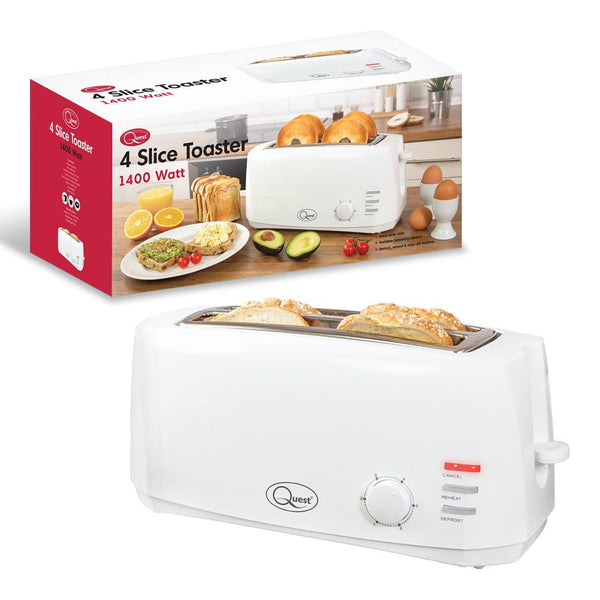 Quest White 4Slice Toaster 1400W Choice Stores