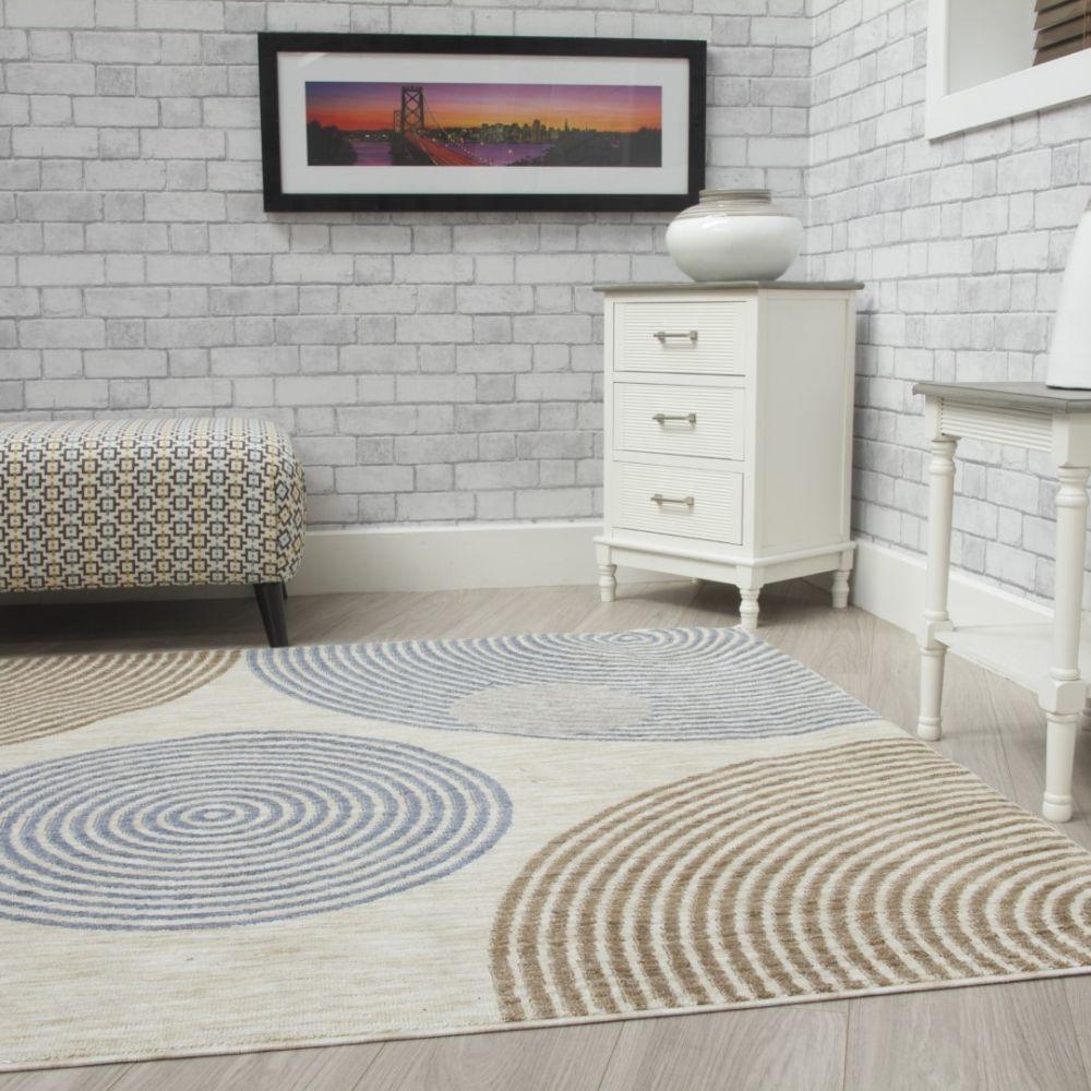 Revive Arco Cream Modern Rug | Made From Recycled Plastic Bottles - Choice Stores