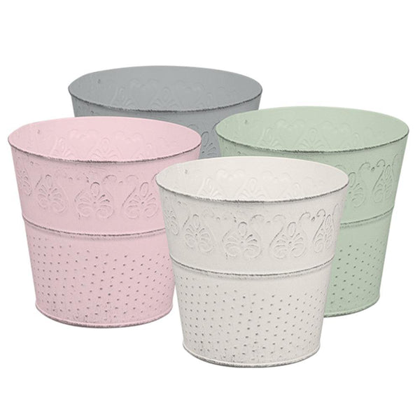 Rowan Decorative Rustic Chic Metal Pot | Assorted Colour | 13.5cm - Choice Stores