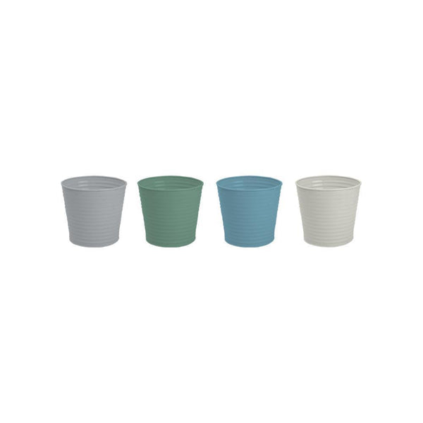 Rowan Metal Ribbed Pot | Assorted Colour |13cm - Choice Stores