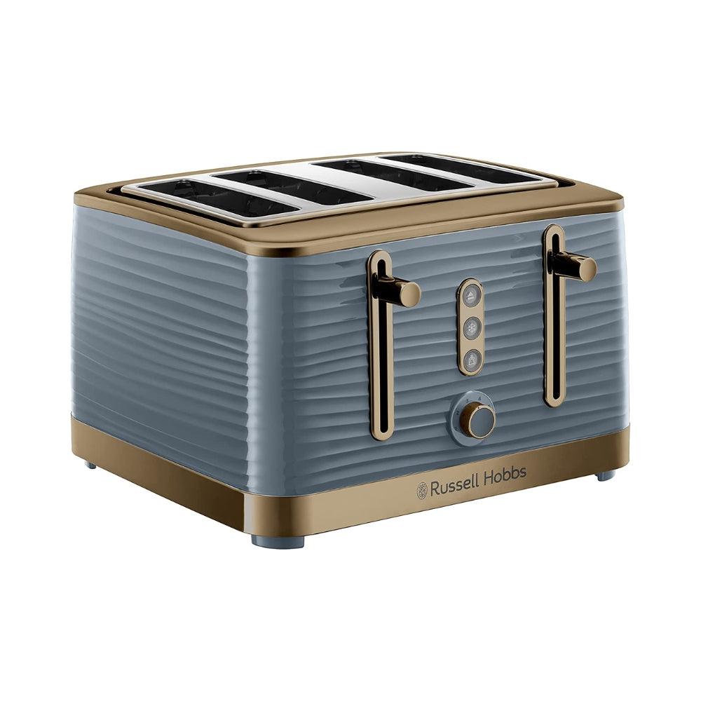 Russell Hobbs Inspire High Gloss 4 Slice Toaster | Grey & Brass Finish - Choice Stores