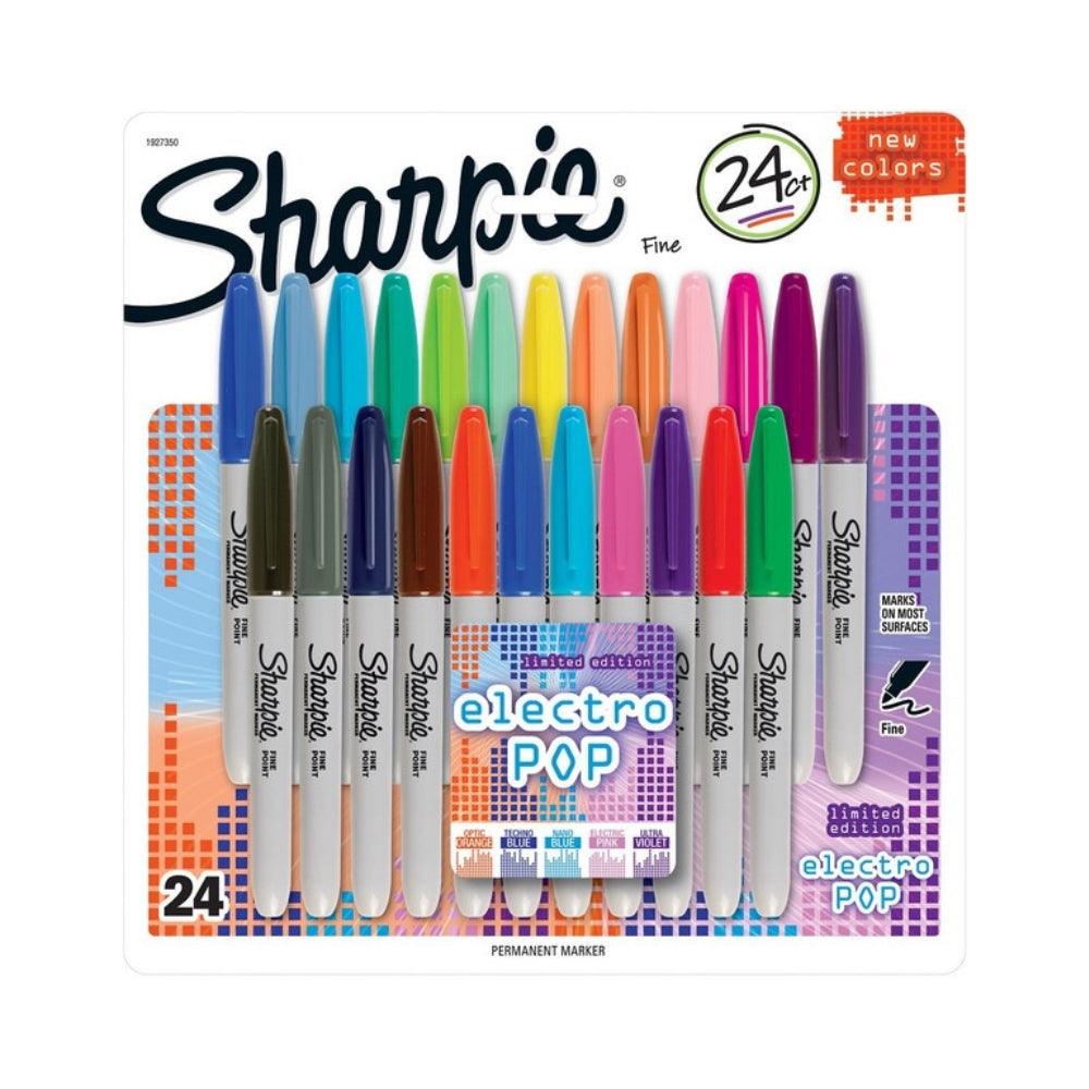 Sharpie Permanent Markers Fine Point Electro Pop &amp; Assorted Original Colours 24pk - Choice Stores