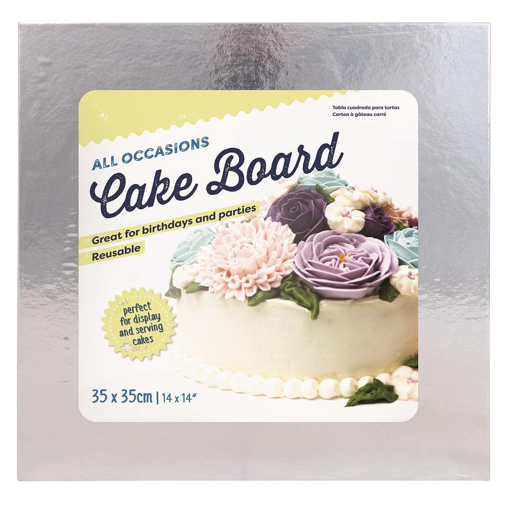 Silver Square Cake Board | 35x35cm - Choice Stores