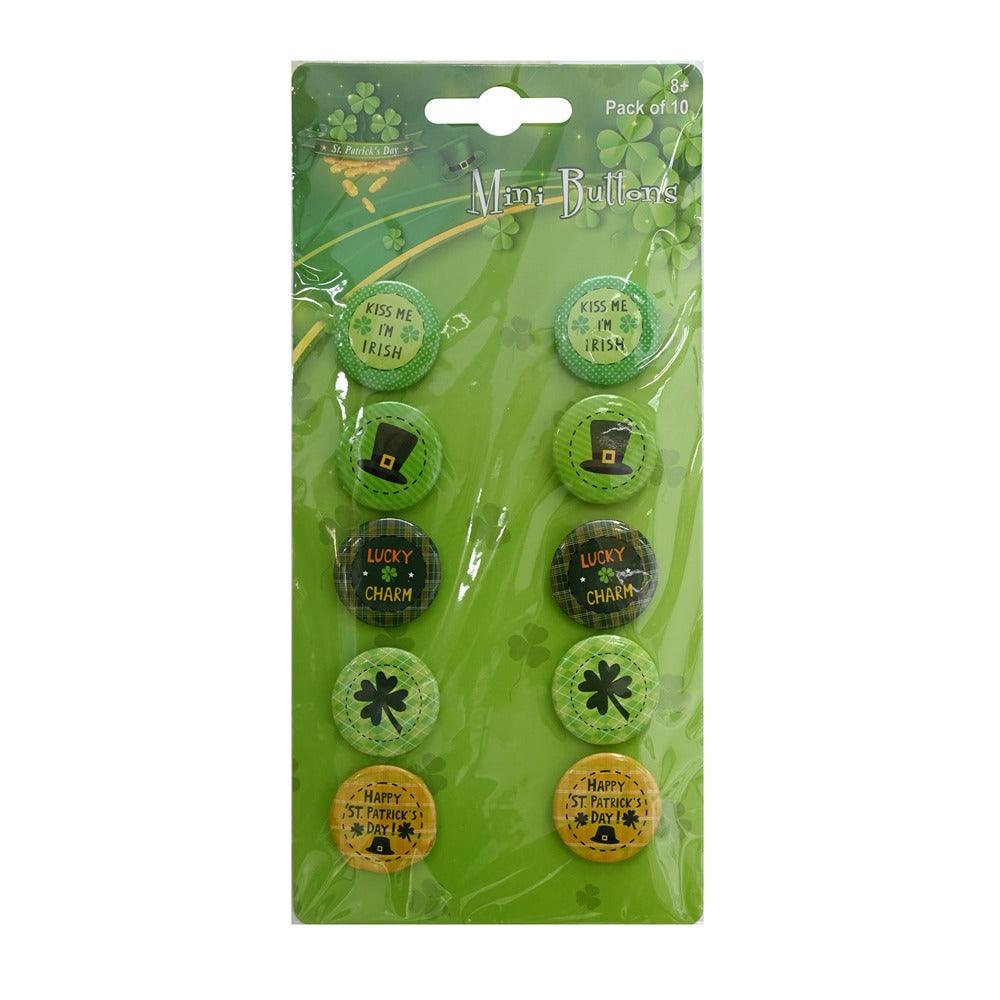 St Patrick&#39;s Day Mini Buttons | Pack of 10 - Choice Stores
