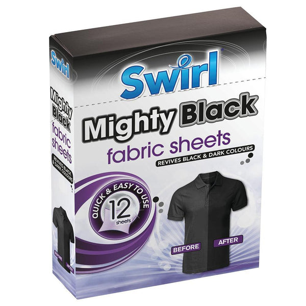 Swirl Mighty Black Fabric Sheets | Pack of 12 - Choice Stores