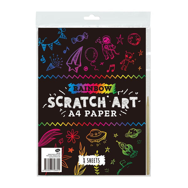 UBL A4 Rainbow Scratch Art Paper | Pack of 8 - Choice Stores