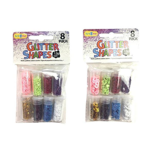 UBL Glitter Shapes Assorted Colours | Pack of 8 - Choice Stores