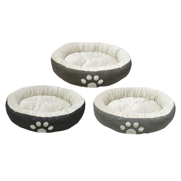UBL Round Paw Print Fleece Pet Bed | 55 x 15cm - Choice Stores