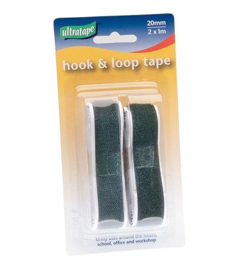 Ultratape Self Adhesive Hook And Loop Tape, Black