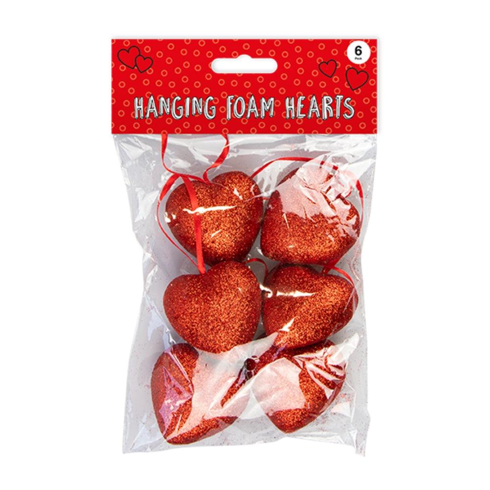 Valentine&#39;s Day Hanging Foam Hearts | Pack of 6 - Choice Stores