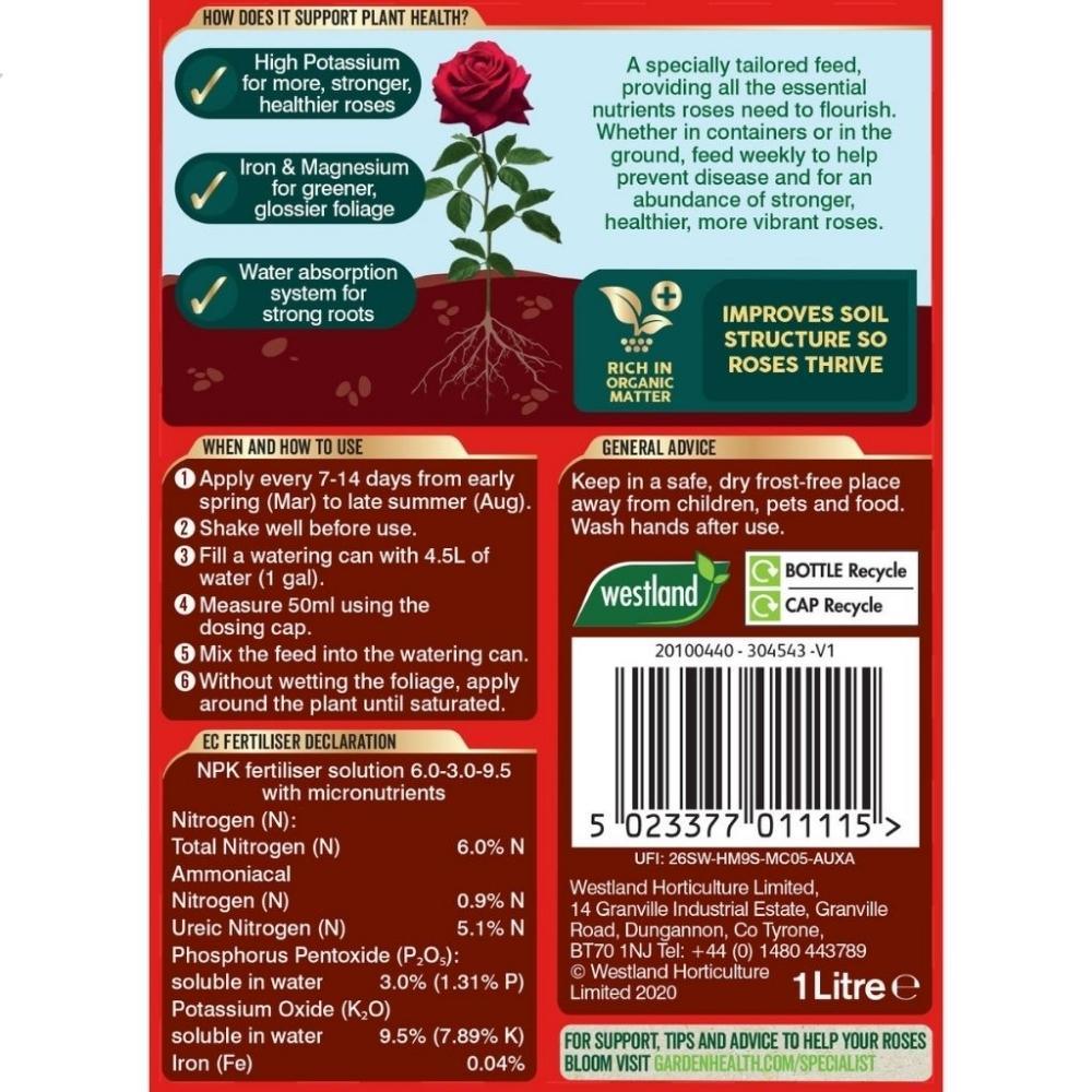 Westland Rose Specialist Liquid Feed | 1L - Choice Stores
